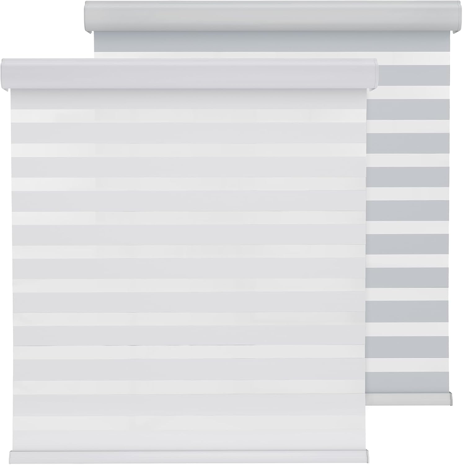 Window Binds for Home - Cordless Roller Window Shades, Dual Layer Light Filtering Roller Shades, 41.5" W x72 H, White, Easy Install Day Night Zebra Blinds, Office, French Door White 41.5"W x 72"H