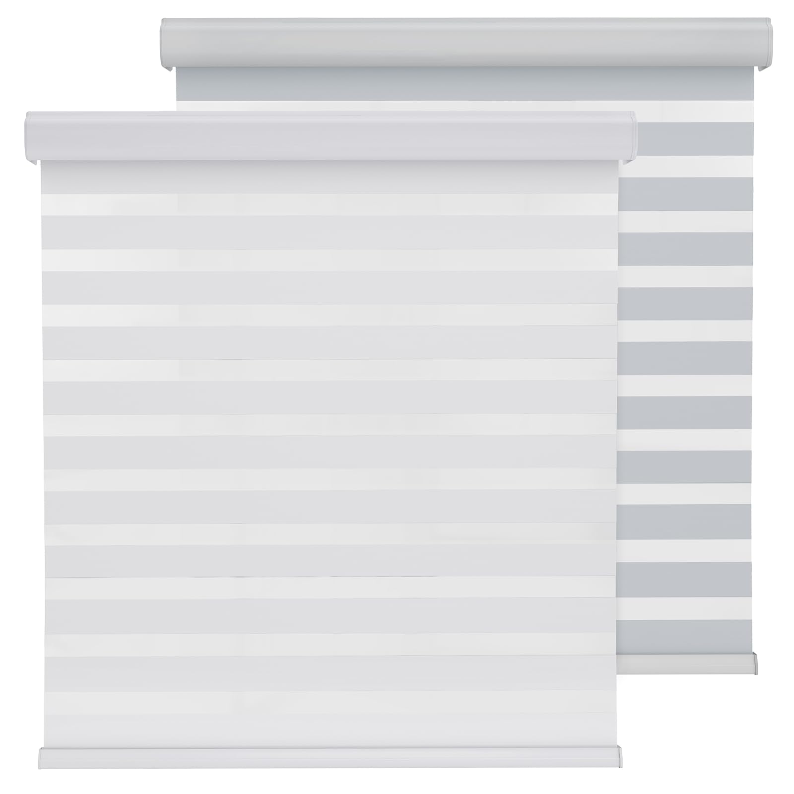 Window Binds for Home - Cordless Roller Window Shades, Dual Layer Light Filtering Roller Shades, 23" W x72 H, White, Easy Install Day Night Zebra Blinds, Office, French Door