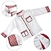 Fedio 4Pcs Kids Chef Role Play Costume Set Chef Dress up Set for Children (Red gingham)