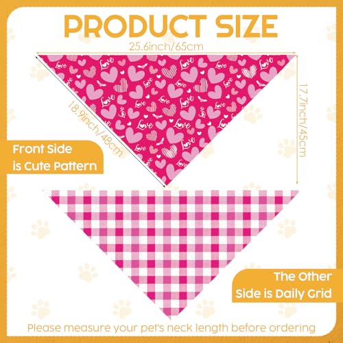 4 Pcs Holiday Dog Bandanas Easter 4th of July Valentine's Day Dog Bandanas Triangle Scarf Pet Bibs Handkerchief for Large Dogs Festival Costume - Image 3