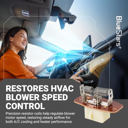 Image of BlueStars 973-013 HVAC Blower Motor Resistor - Fit Ford 1997-2014 E150 E250, 1997-2022 E350, 2000-2005 Excursion, 1999-2007 F250 F350 F450 F550 Super Duty, 2000-2022 E450 - Replace 973404 4C2Z19A706AA