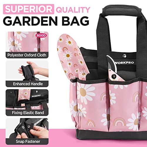 image for WORKPRO 5PCS Gardening Tools, Aluminum Heavy Duty Garden Tool Set with