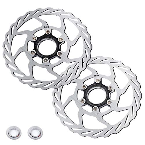 VXXV Centerlock Rotor 160mm Bicycle Centerline Disc Brake Black/Silver 2pcs