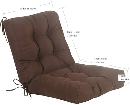 Miniatura 2 de QILLOWAY Cojín de repuesto para silla de asiento y respaldo al aire libre, cojines de repuesto de temporada para primaveraverano, paquete de 4 (gris)