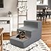 Pet Steps Ramp for Dogs and Cats with Washable Cover and High Density Foam, L 3 Step Grey