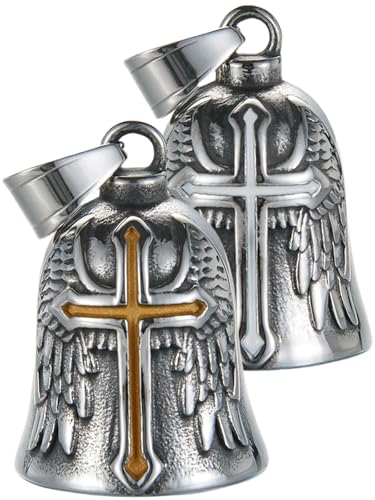 Image of Motorcycle Bell Guardian Angel Charm - Weather-resistant Good Luck Gremlin Bells With Gift Box, Legend Card, Keychain