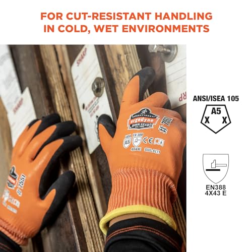 image for Ergodyne ProFlex 7551 Waterproof Winter Work Gloves, Cut Resistant ANS