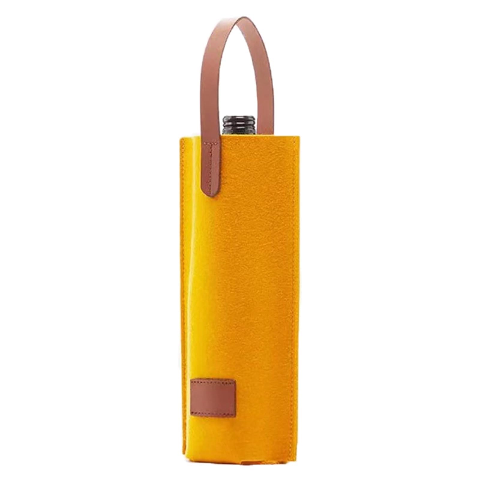 Borse In Feltro For Vino Copricalici Singoli Tote Per bottiglie di vino(Yellow)