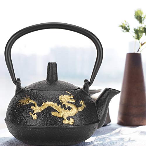 Tea KettleIron Teapot 03L with Strainer Gold Dragon Pattern Desktop Ornaments Simulation Japanese Style