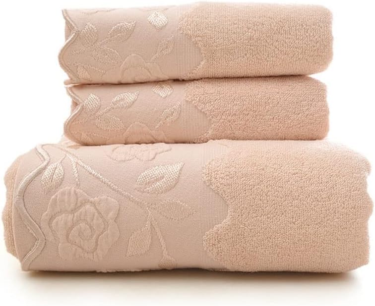 Cotton Towel Set Rectangle Soft Face Towels Strong Water Absorption No Fade Bathing Towels for Adults Bathroom(E)