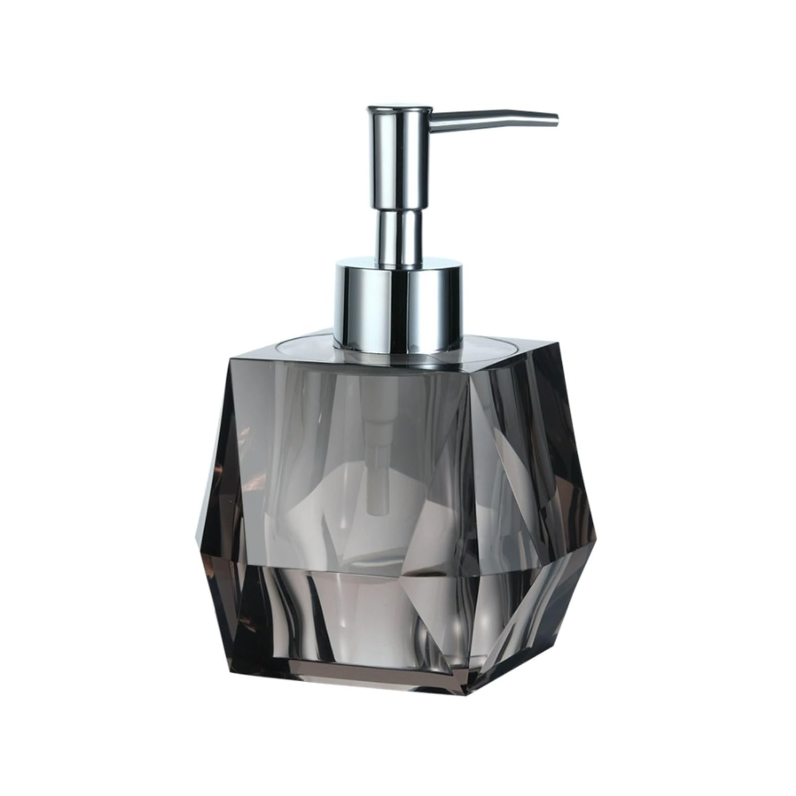 Yuihatf Grey 6.7Oz Resin Soap Dispenser Crystal-Clear Electroplated Pump, Countertop For Bathroom Kitchen(Gray)
