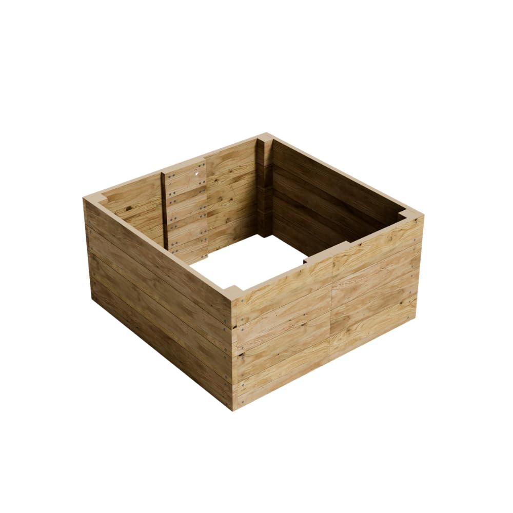 Conka Garden - Wooden Raised Bed Kit - Large Garden Planters for Vegetables, Herbs, Flowers – Start Growing Plants Earlier & Better - Durable & Resistant FSC Treated Timber 120cm L x 240cm W x 30cm H — view 9