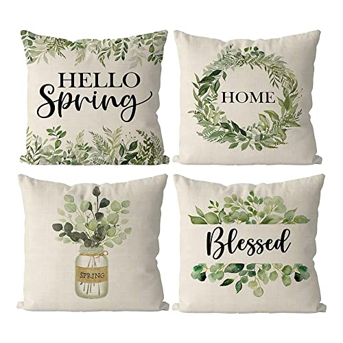 Plookyoe Fundas de almohada de primavera para decoración de sofá, decoración de casa de campo