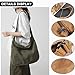 KAMEILONG Canvas Crossbody Shoulder Bag Casual Hobo Bag Travel Tote Bag Messenger Bags Cute Large Purse for Women (Brown)