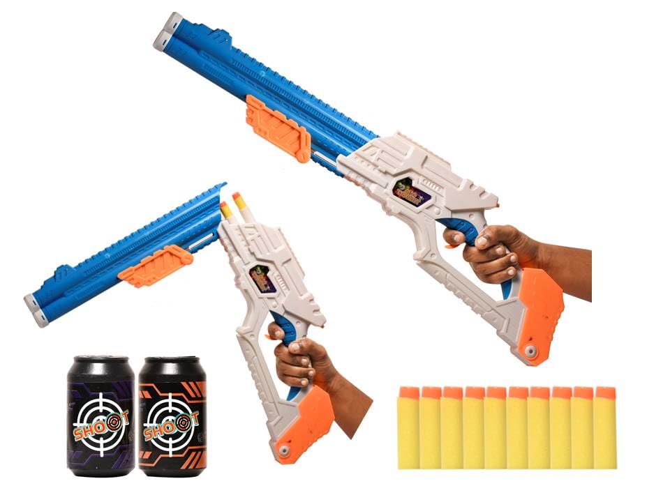 Braintastic Double Barrel Super Shot Gun with Ejecting Shells10 Soft Dart Bullet & 2 Targets Toy for Kids Age 8+ Years Assorted Colors (B0CMCT93VF) Amazon Price History, Amazon Price Tracker