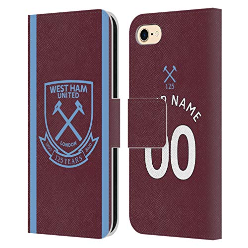 Coque en Cuir West Ham United FC compatible iPhone 7 étui portefeuille personnalisé