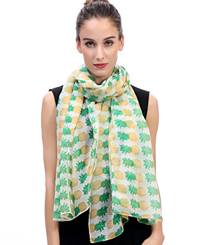 Lina & Lily Pineapple Print Women's Scarf Shawl Wrap Lightweight