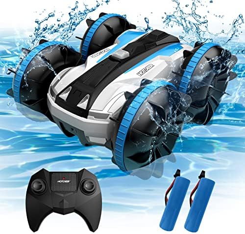 Tecnock Amphibious Remote Control Car for Kids,Toys for 5-12 Year Old Boys,2.4Ghz Waterproof RC Stunt Car RC Boat, 4WD Off Road Birthday Gift Water Beach Pool Toys(Blue)