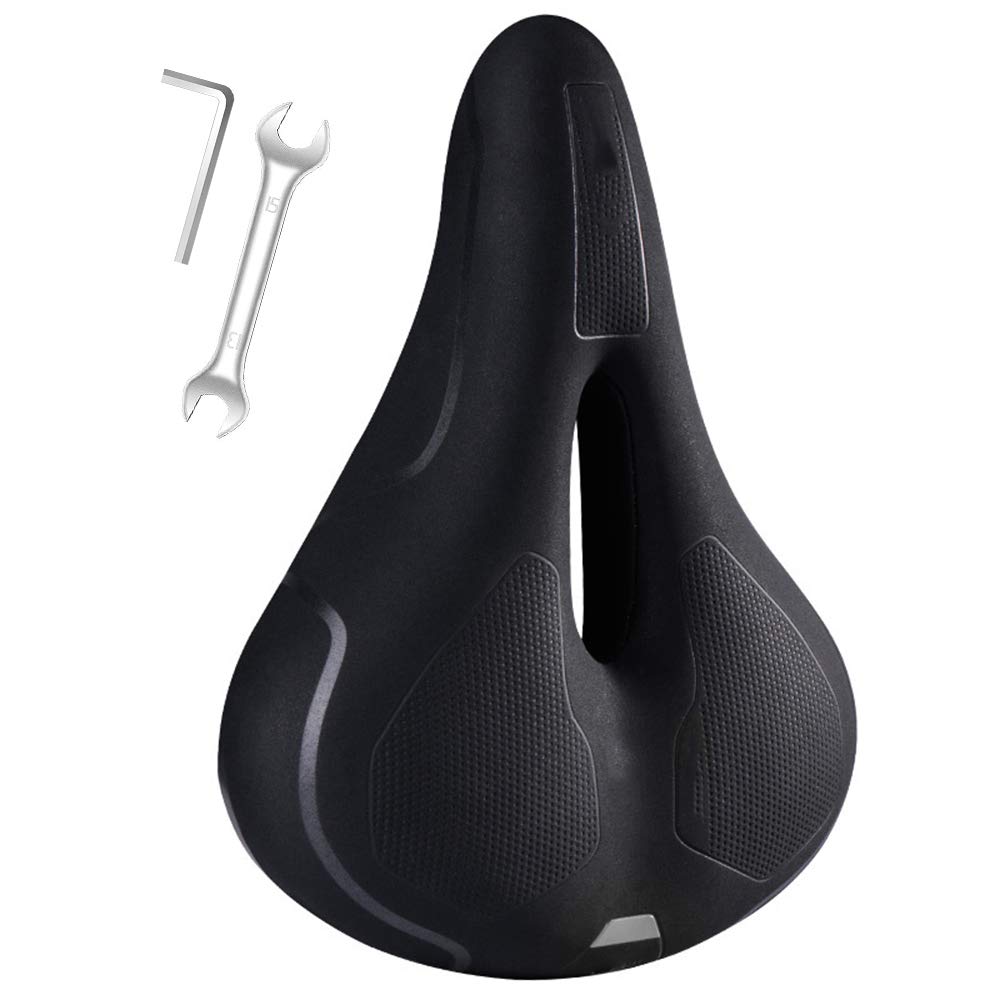 WYYZSS Bike Saddle, Artificial Grease Bicycle Saddle, Hollow Ergonomic Bicycle Seat, Breathable Mountain Bike Seat, Bicycle Cushion Suitable for MTB Mountain Bike, Folding Bike, Road Bike