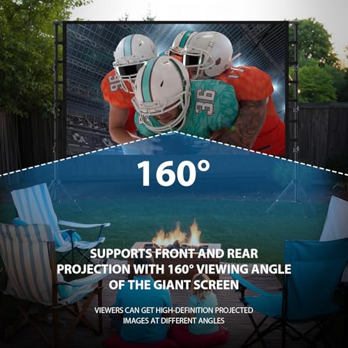 Beamer Leinwand mit Stativ 150 Zoll - LEORFI Projektor Leinwand Outdoor Tragbar, Indoor HD 16:9 Front Rück, Projektionswand mit Tragetasche, Höhenverstellbar, für Camping und Heimkino