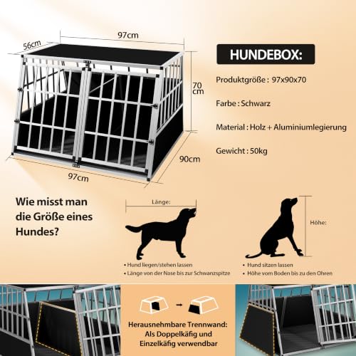 CADOCA® Hundetransportbox XXL Aluminium