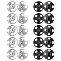 Thinp 100 Paar Druckknöpfe,Druckknöpfe zum Annähen,Metall Druckknöpfe,Druckknöpfe Schwarz Silber,10mm snaps,Druckknopf Set,Verschlussknöpfe für Geldbeutel Handtasche Kleidung DIY Handwerk Nähreparatur