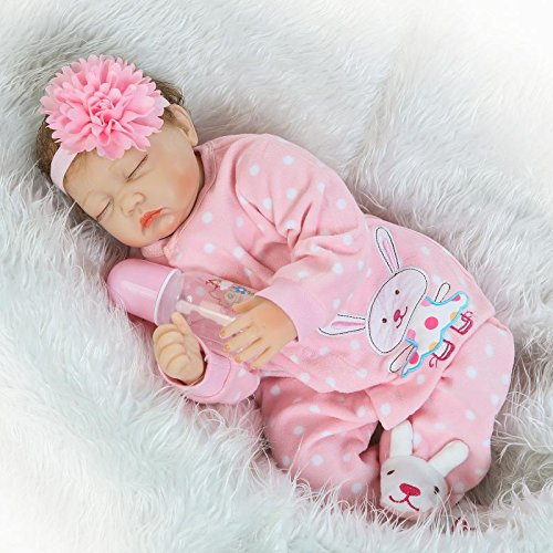 22inch 55cm poppen Reborn baby pop siliconen dolls meisje levensechte babypop girls realistic slapen toddler ogen dicht