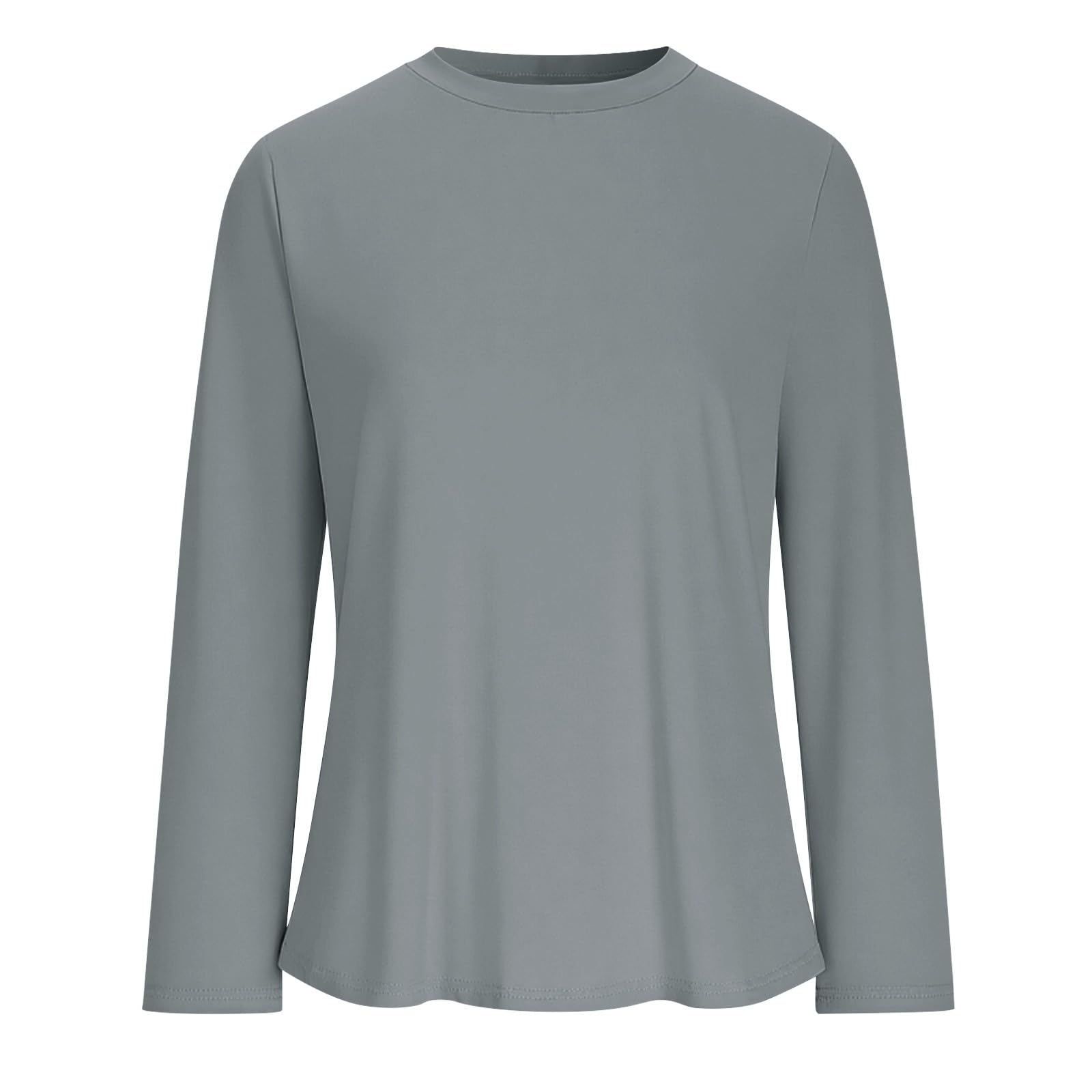 Camicia sportiva da donna a maniche lunghe da corsa Top ad asciugatura rapida traspirante protezione solare fitness palestra allenamento t-shirt leggera girocollo tinta unita escursionismo yoga