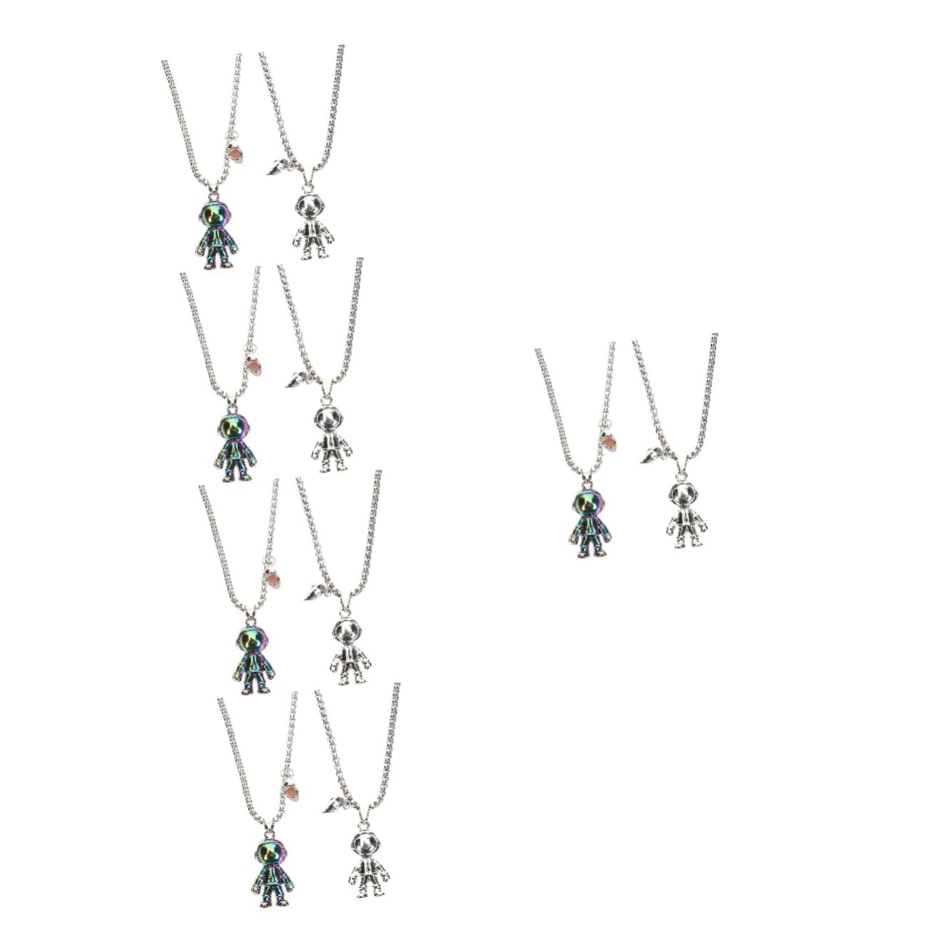 5pares Collares Magnéticos De Pareja Colgante De Astronauta Joyería Única Para San Valentín y Aniversarios Diseño Conectado Especial Para Enamorados