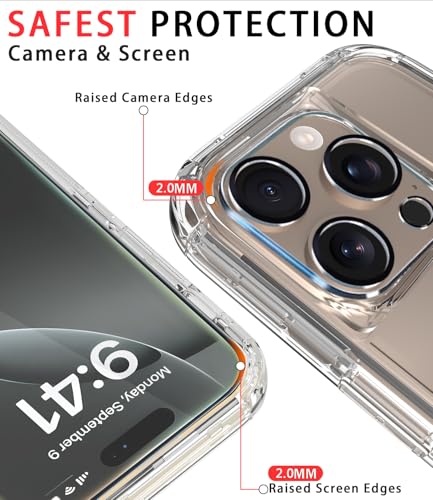 Image of Diverbox for iPhone 16 Pro Case [Compatible with MagSafe] [Shockproof] [Dropproof] [Tempered Glass Screen Protector + Camera Protectors] Heavy Duty Protection Phone for iPhone 16 Pro (Magnetic Clear)