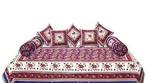 Kuber Industries 8 Piece Cotton Diwan Set - Multicolour