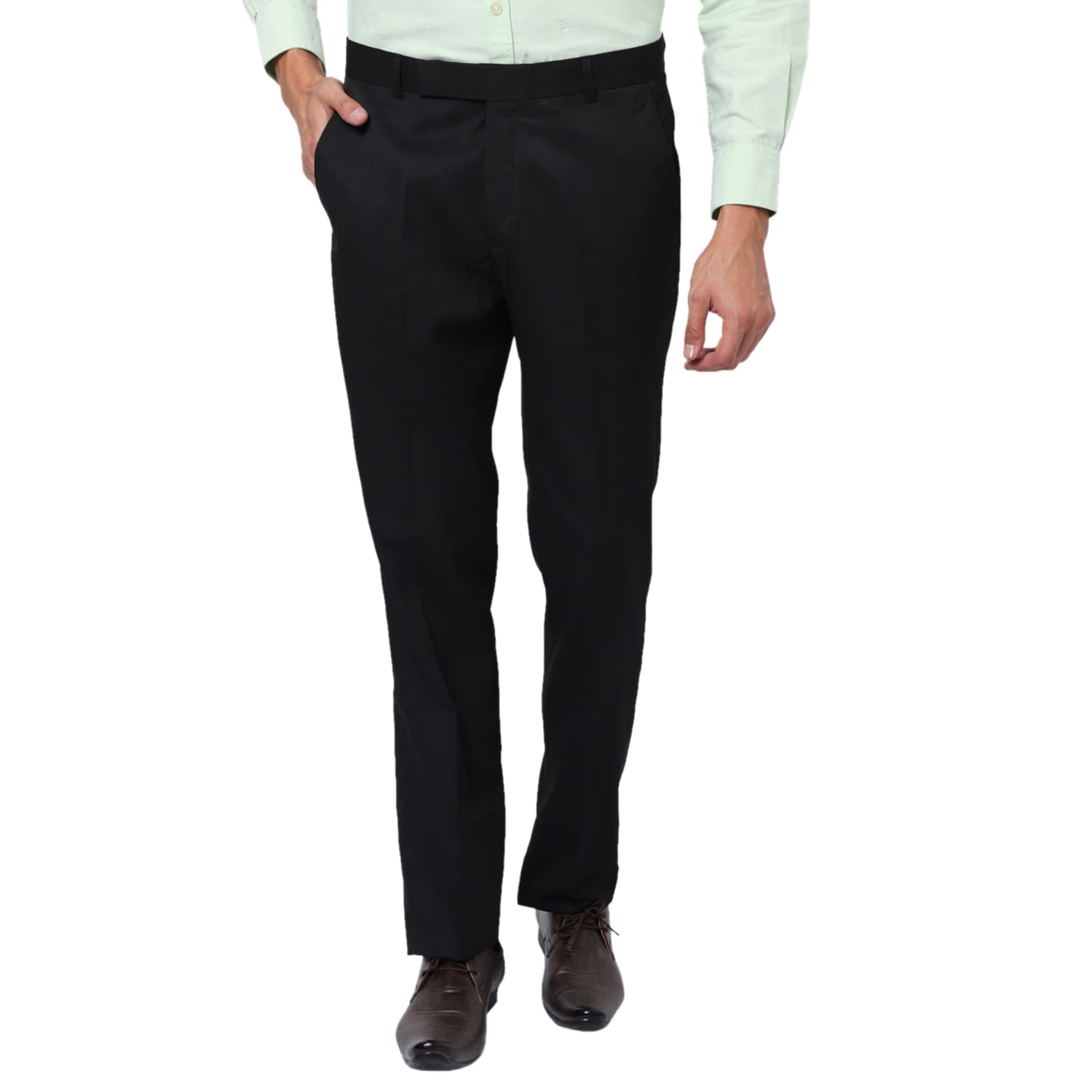 CantabilCantabil Men Black Regular Fit Formal Trouser (P_MTRF00058_Black), BLACK, 40