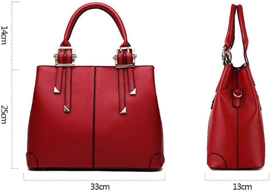 Women PU Leather Bucket Bag business Purses Tote Top Handle Satchel Shoulder with Zipper for Ladies