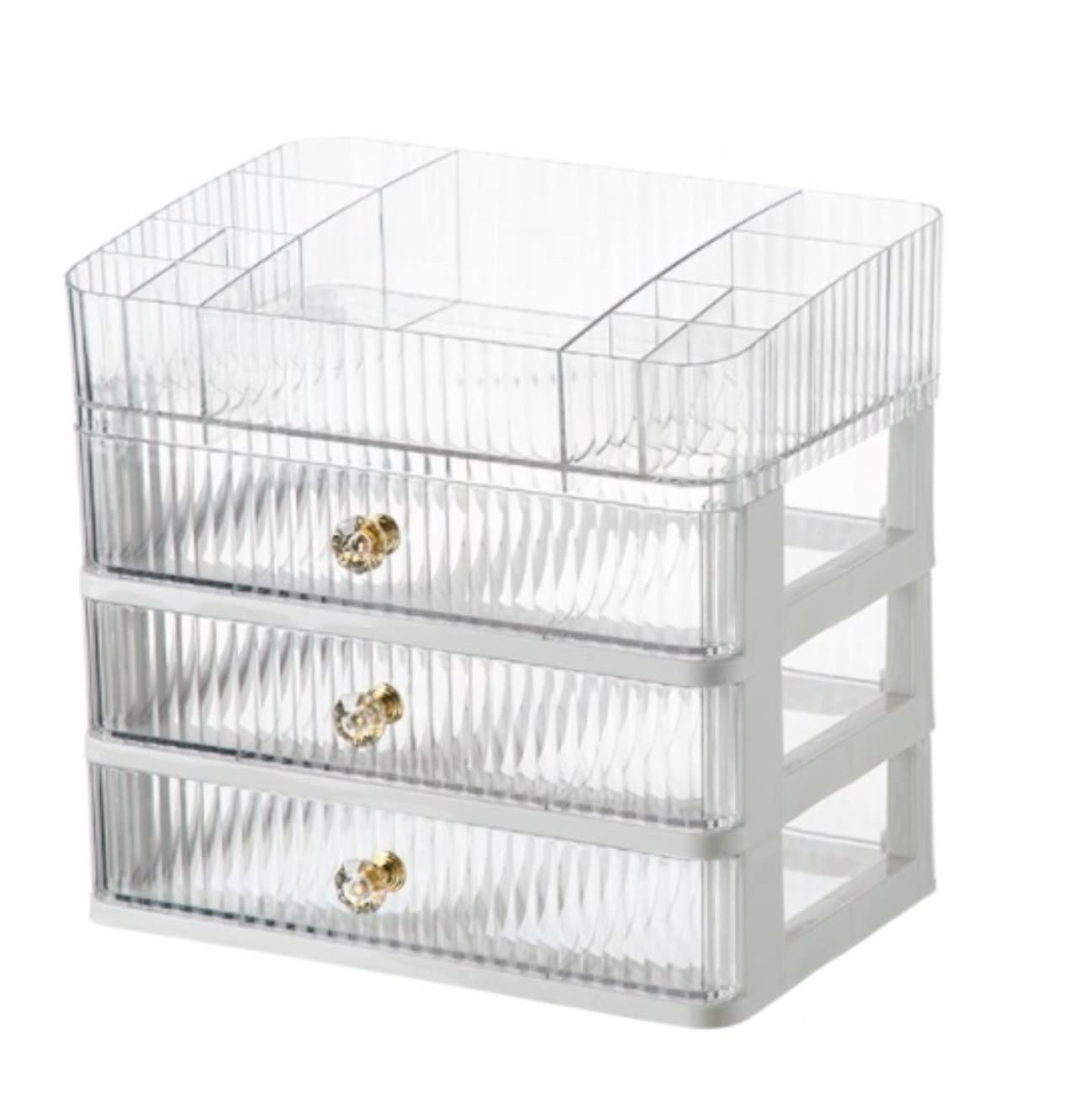 Makijaż Toaletka Pudełko Do Przechowywania Kosmetyków Przechowywanie Na Biurku Znakomity Przenośny Organizer Przybory Makijażu Organizer Przechowywania(Transparent,25.5 * 17 * 23.6cm)