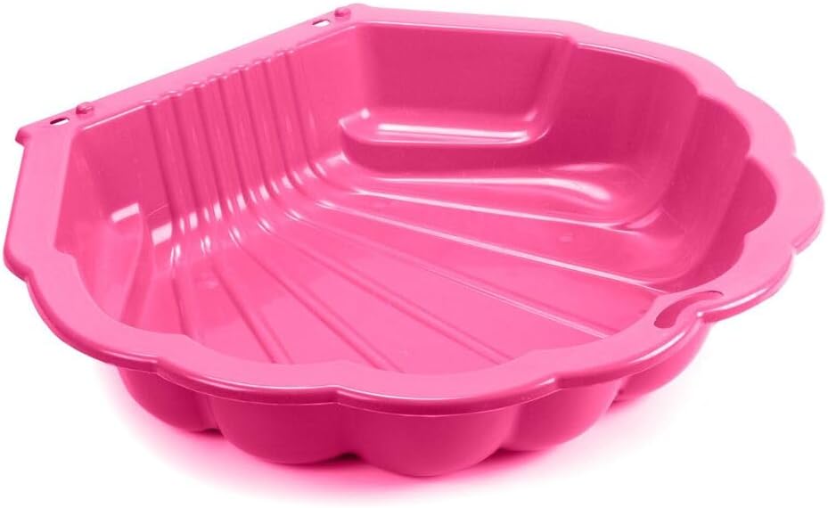 Shell Clam Shaped Plastic Sandpit Outdoor Garden Fun Paddling Ball Pool Sand Pit (1, Pink)