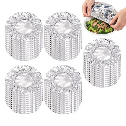 50 PCS Couvercles Alimentaires Réutilisables en Aluminium, élastique