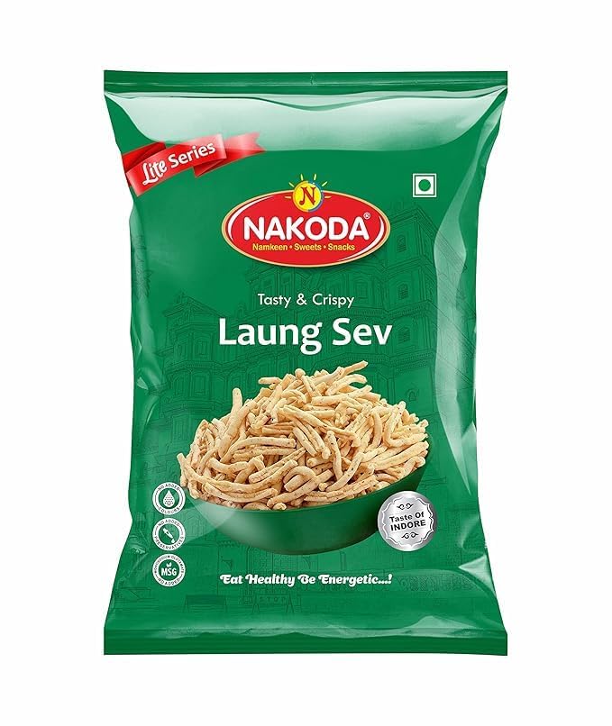 Nakoda Laung Sev Namkeen | Authentic Indian Spicy Snack Made with Gram Flour Black Pepper & Mixed Spices | Traditional Taste Of Laung | 900g, Pack of 1-image-18