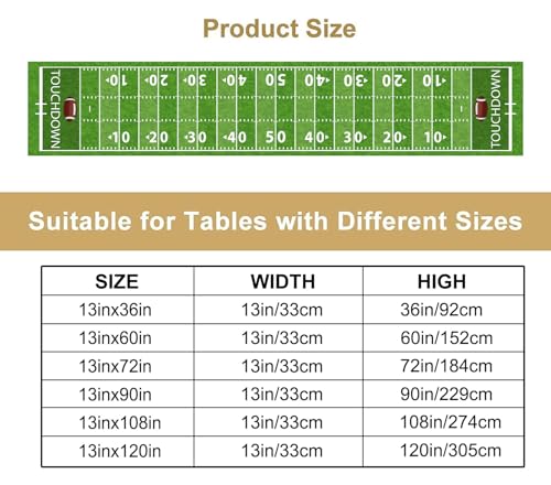Image of Football Table Runner,Kids Rugby Party Decorations Fall Football Tablecloth Sport Themed for Indoor Home Decor Dining Room Kitchen Party Tabletop Decor 13 inchx36 inch