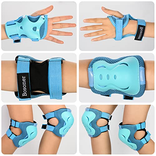 Image of BOSONER Kids /Youth Knee Pad Elbow Pads Guards Protective Gear Set for Roller Skates Cycling BMX Bike Skateboard Inline Skatings Scooter Riding Sports