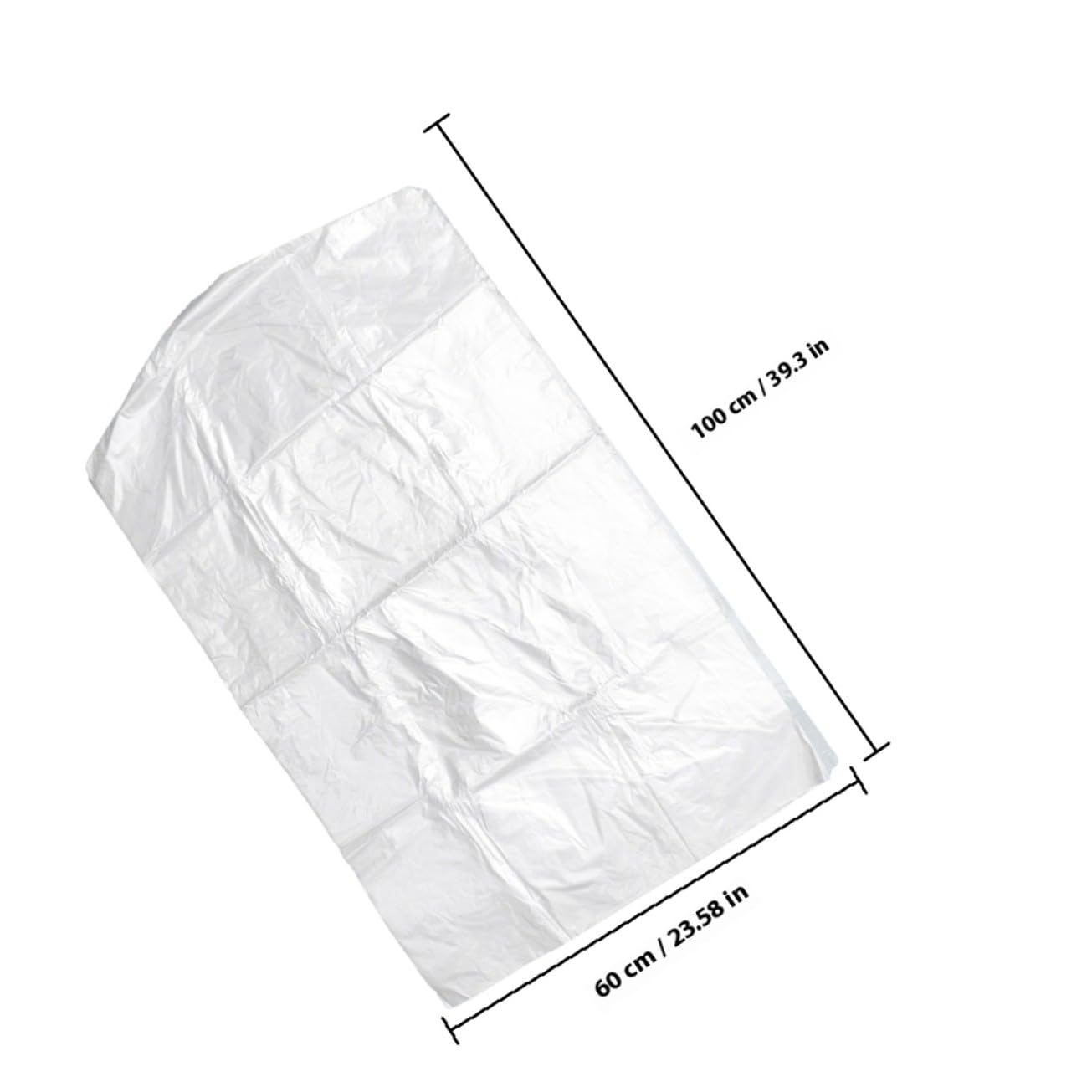 Funda Protectora de Traje Transparente Pp 100 Piezas 60x100 Cm | Reutilizable y Portátil, Ligera para Colgar, Presentación para Tintorería y Tiendas