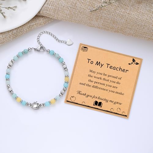 Image of Teacher Appreciation Gifts for Women, Christmas Gift for Women Teacher Bracelet