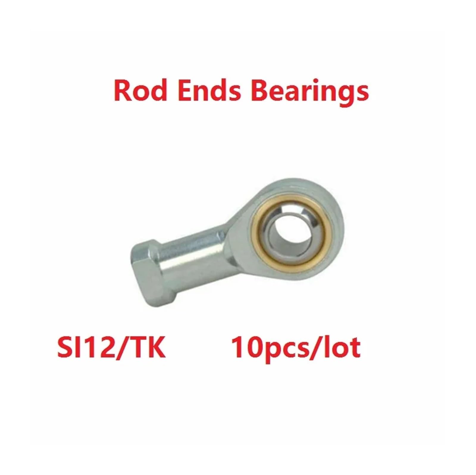 Lot de 10 rotules à rotule SI12/TK 12 mm, Filetage Interne, métrique, Femelle, Droite/Gauche