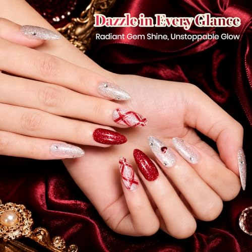 Image of Beetles Red Gel Nail Polish Set, Fall Reflective Glitter Gel Polish
