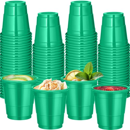 cssopenss 120 Pcs 2 oz Green Shot Cups st. patricks day shot Glasses green Shot Glasses Disposable for Drinking Tastings Served Snacks Jello Tastings and Samples