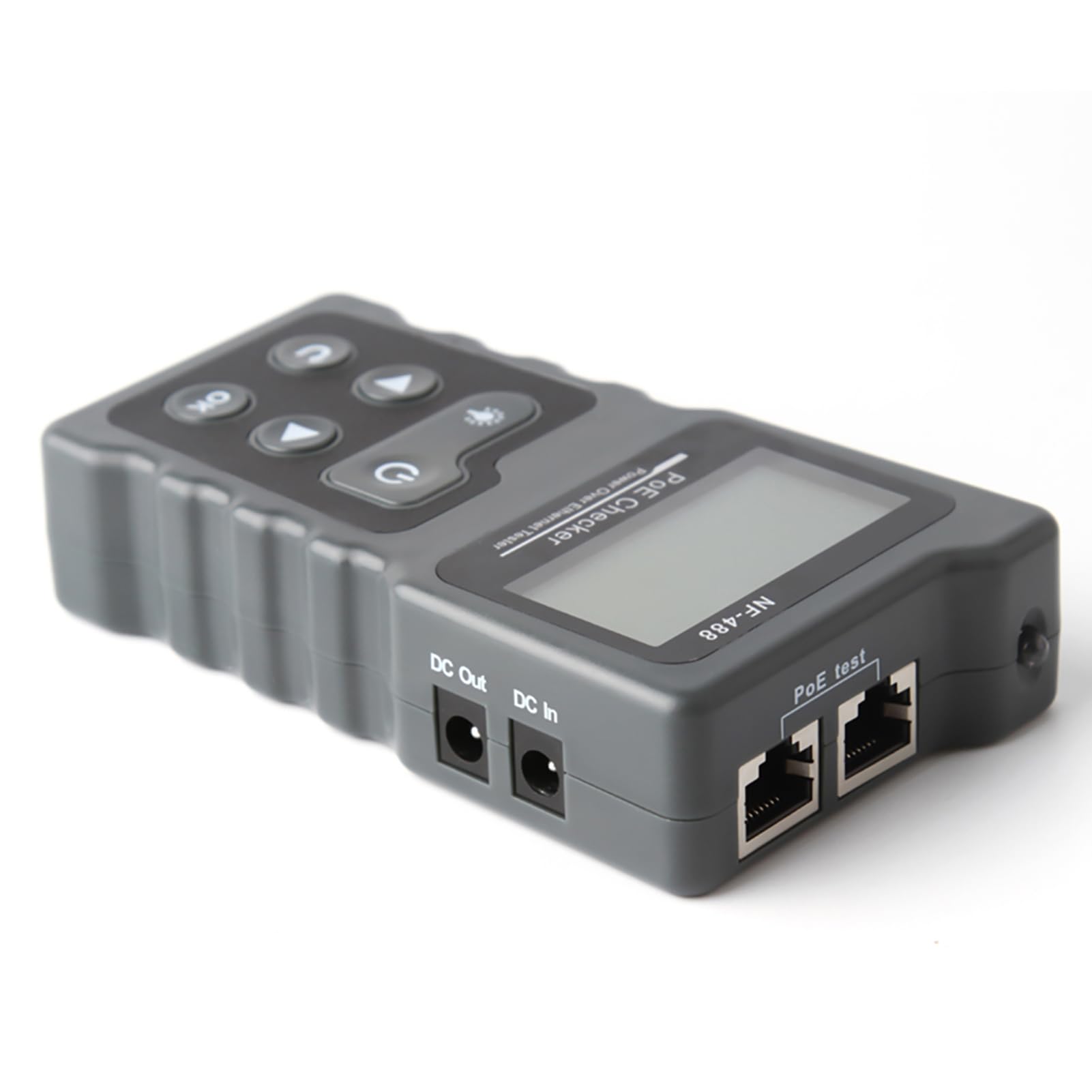 Walmeck Tester PoE, Wielofunkcyjny Tester Kabli Sieciowych LCD z Wbudowanym Miernikiem Napięcia i Prądu PoE, do Standardowych, Niestandardowych urządzeń, Systemów Zasilania PD