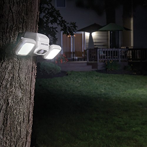 Mr. Beams Mbn3000 Netbright 500 Lumen High Performance Wireless Battery Powered Motion Sensing Led Dual Head Security Spotlight (2 Pack), White #TOP2