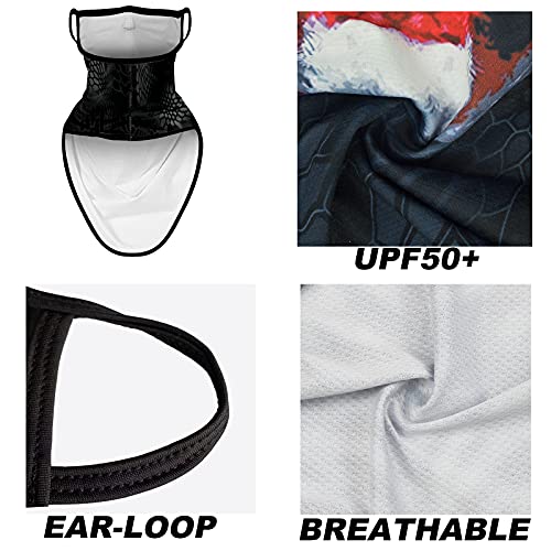 Obacle Skull and Red Lips Print Bandana Mask #TOP26
