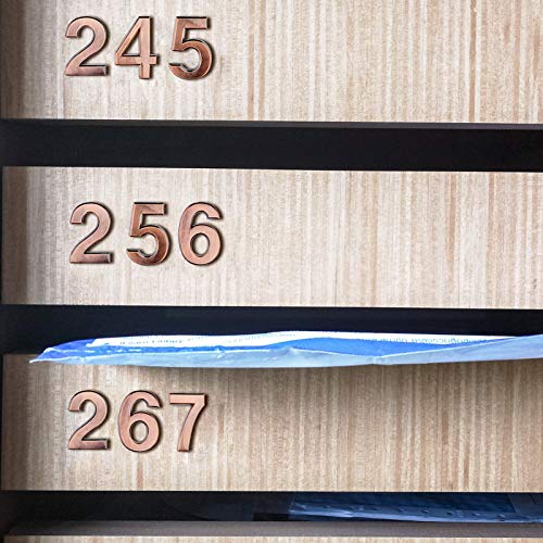 Image of 20 Pieces House Numbers Mailbox Numbers 0-9, 3D Door Address Numbers Self Adhesive Mailbox Numbers Sticker or House, Apartment, Office, Hotel Room, Mailbox Signs (Bronze,3 Inch)