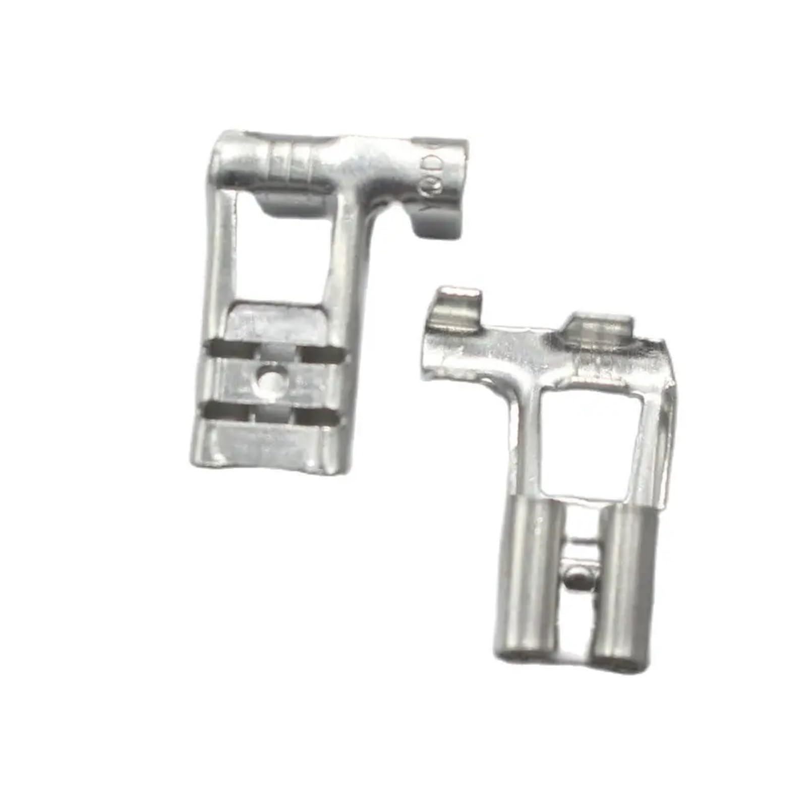QMKADFQXF 50pcs 6.3 Crimp Terminal 6.3mm Flag Type Uninsulated Spring Connector Right Angle Female Cold Terminal