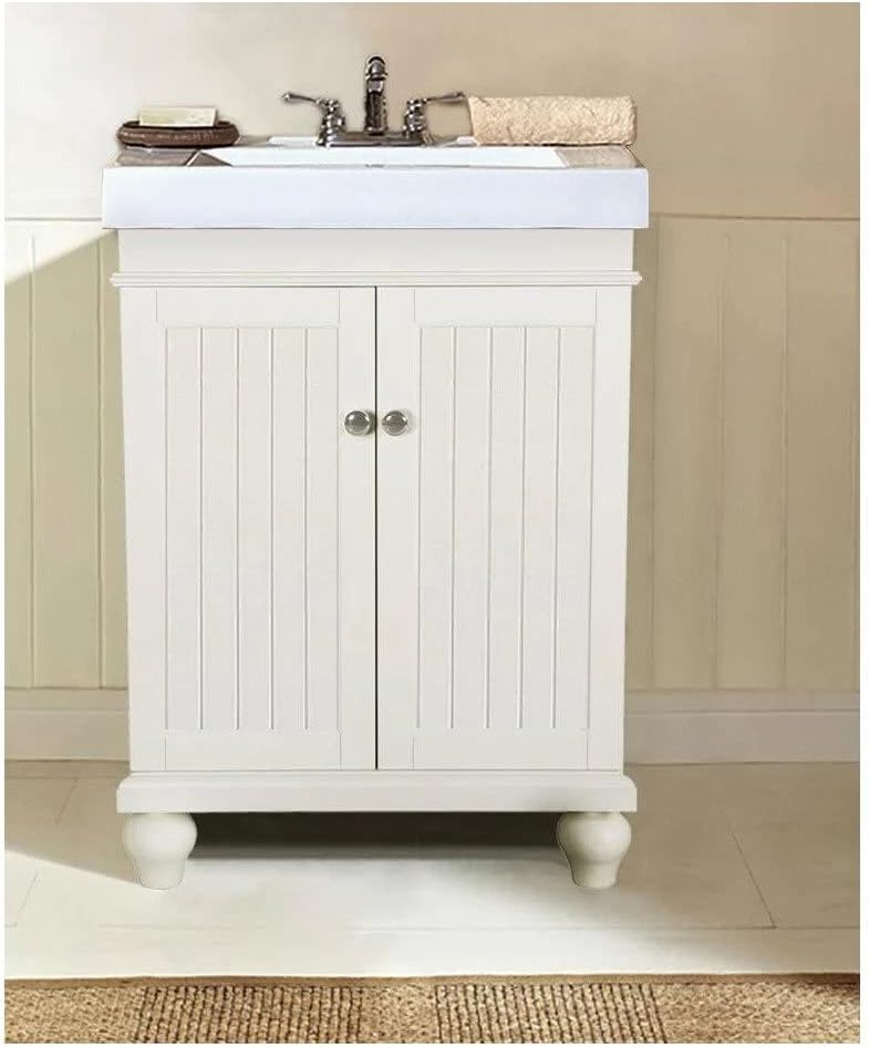 Legion Furniture WLF6028-W Ceramic Vanity Top With Ceramic Basin, 24"W x 34.5"H, White